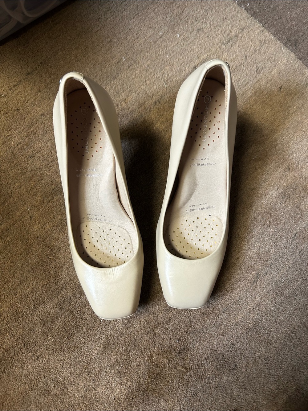 Rockport Cream Square-Toe Pumps
